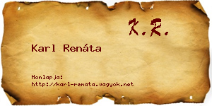 Karl Renáta névjegykártya